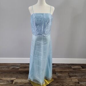 Y2K 2000s Grad Prom Dress Two Piece Organza Embellished Corset Top Skirt
